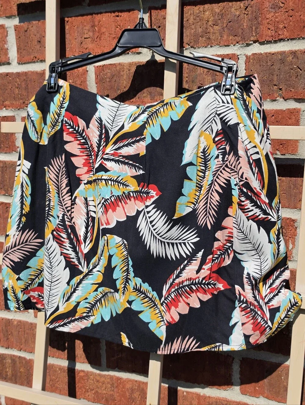 BOG COLLECTIVE Leaf Print Wrap Skirt NWT M